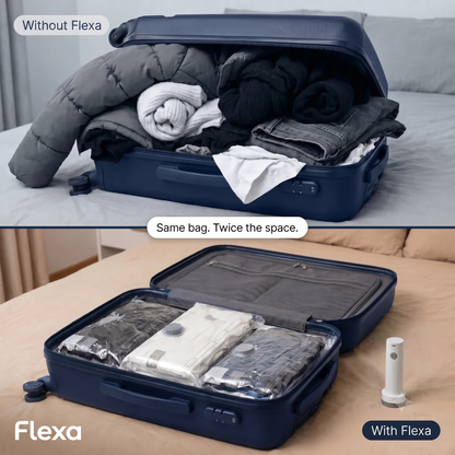 FLEXA VacuPack — Travel Compression Bags with Electric Pump