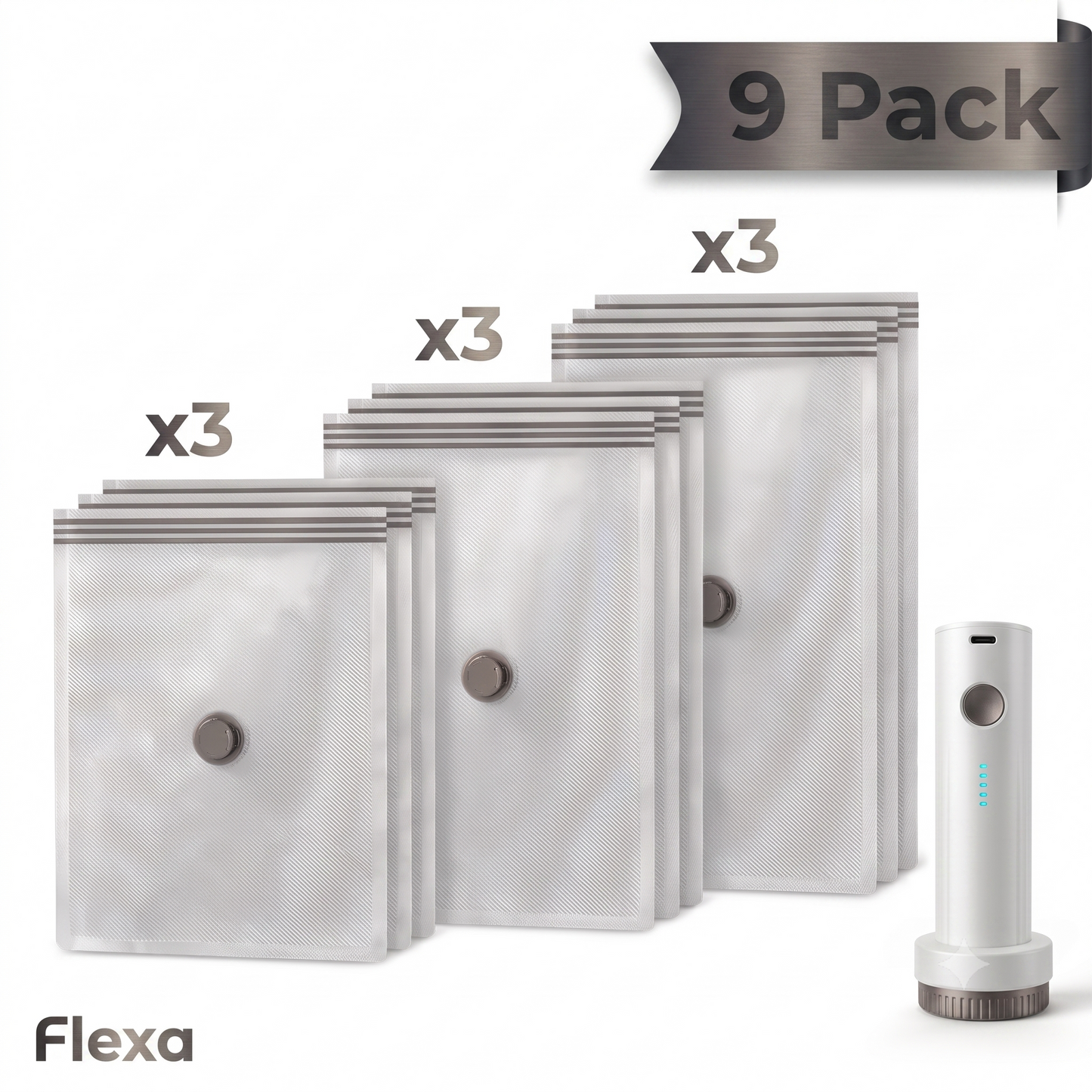 FLEXA VacuPack — Travel Compression Bags with Electric Pump