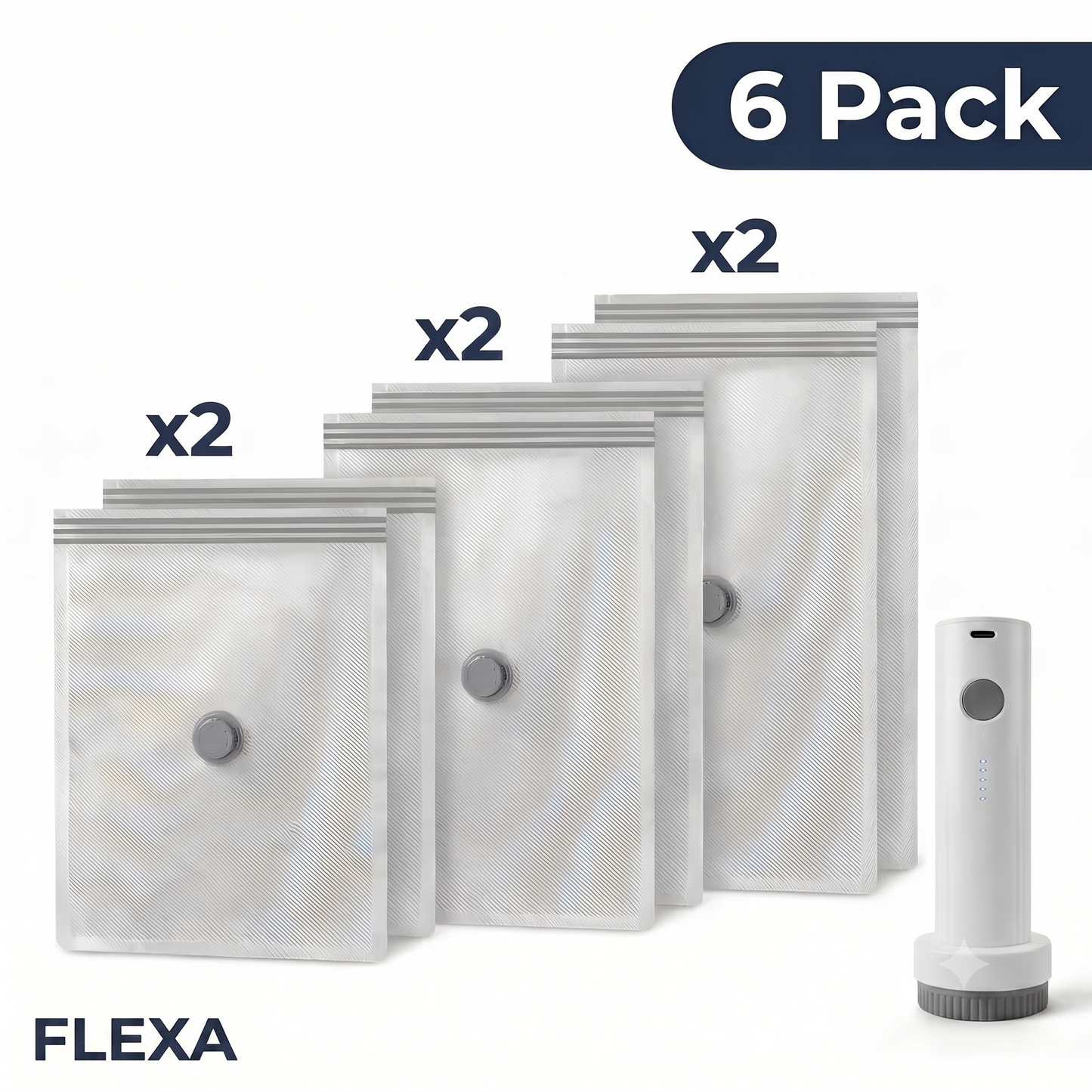 FLEXA VacuPack — Travel Compression Bags with Electric Pump